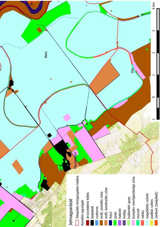 11. ábra: Az Alsó-Tiszavölgy különleges madárvédelmi terület kezelési egységei - Ópusztaszer térsége 11. ábra: Az Alsó-Tiszavölgy különleges madárvédelmi terület kezelési egységei - Ópusztaszer térsége