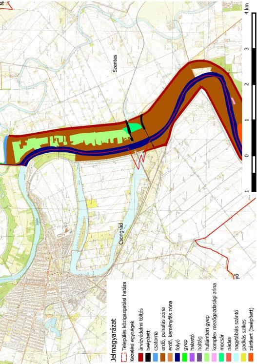 13. ábra: Az Alsó-Tiszavölgy különleges madárvédelmi terület kezelési egységei - Tisza, Csongrád 13. ábra: Az Alsó-Tiszavölgy különleges madárvédelmi terület kezelési egységei - Tisza, Csongrád