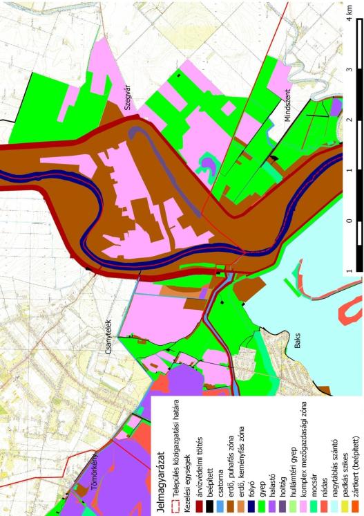 18. ábra: Az Alsó-Tiszavölgy különleges madárvédelmi terület kezelési egységei - Tisza, Szegvár 18. ábra: Az Alsó-Tiszavölgy különleges madárvédelmi terület kezelési egységei - Tisza, Szegvár